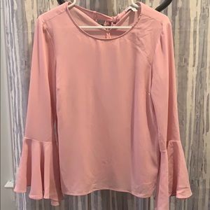 Halston Pink top with bell sleeves